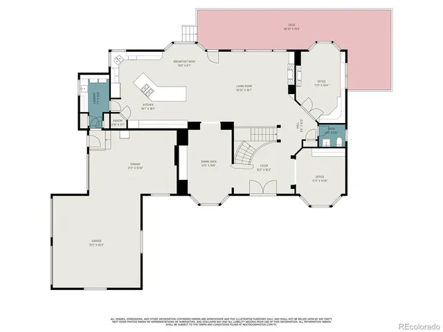 a garden view with a seating space