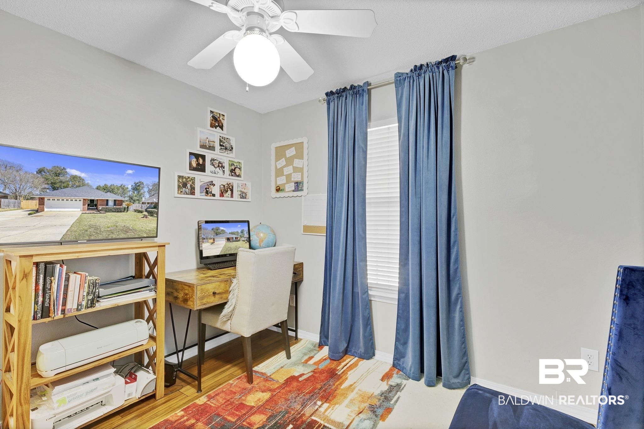 11103 Pontchartrain Loop Daphne, AL 36526 - Photo 20 of 29 Office space featuring wood finished floors, baseboards, and ceiling fan