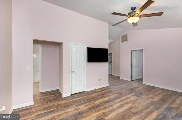 a view of a livingroom with a flat screen tv