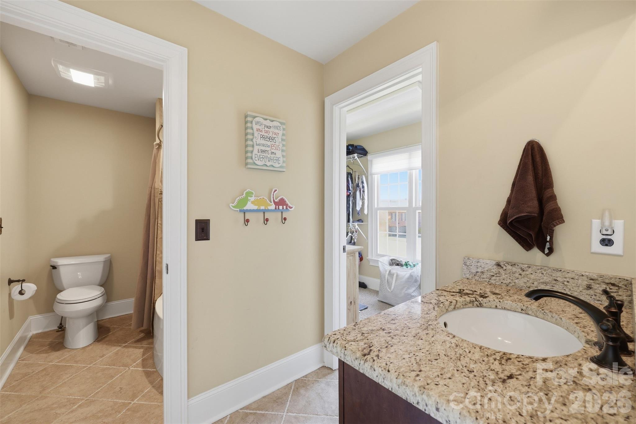 3638 Hogan Court Conover, NC 28613 - Photo 23 of 38 a bathroom with a granite countertop sink and a mirror