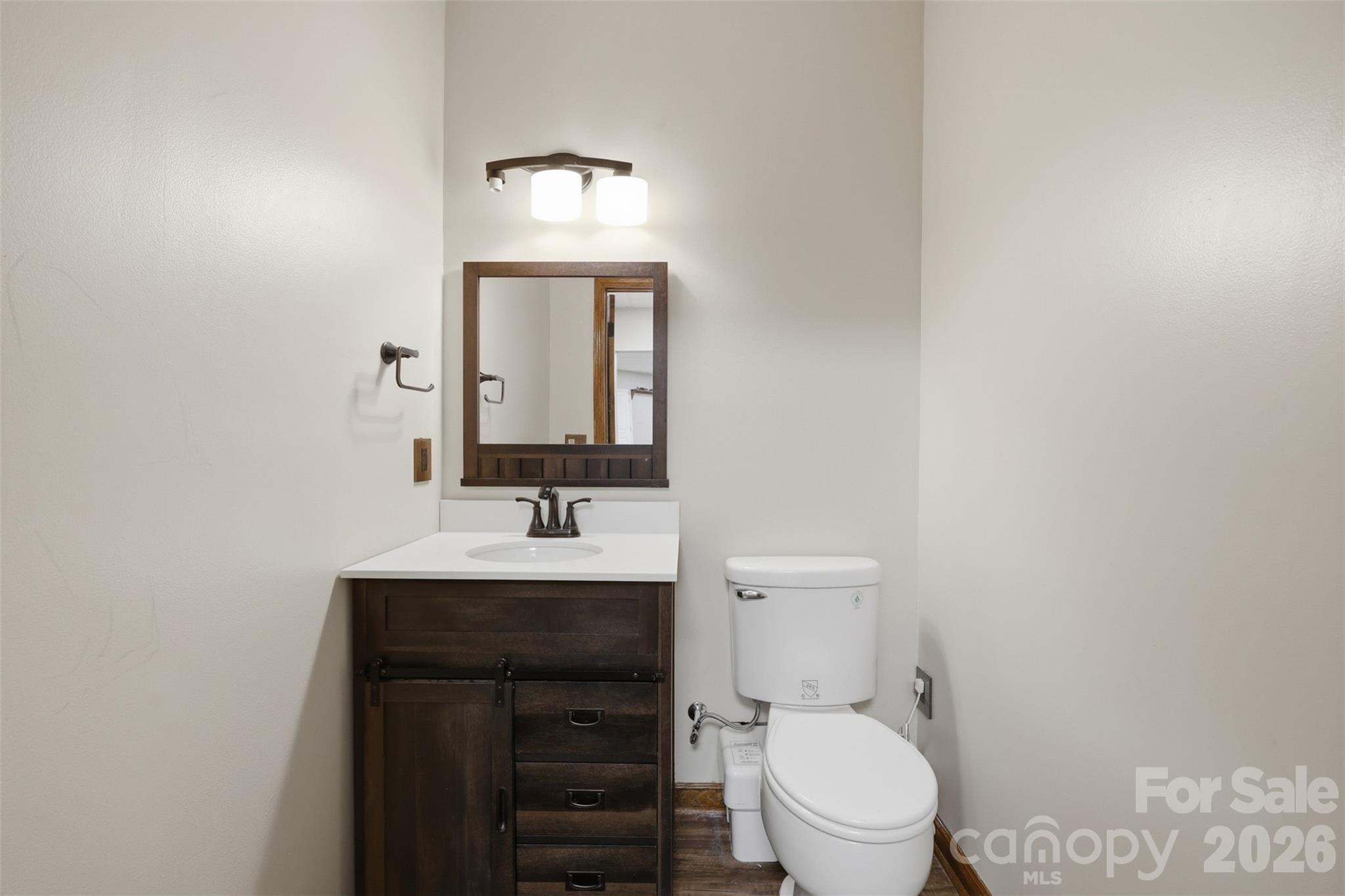 3638 Hogan Court Conover, NC 28613 - Photo 31 of 38 a bathroom with a toilet a sink and mirror