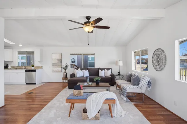 a living room with furniture