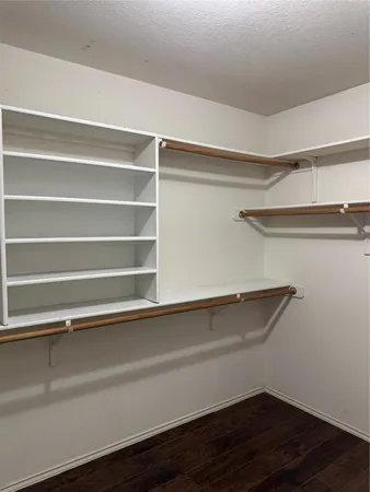 a view of small space with racks on the wall