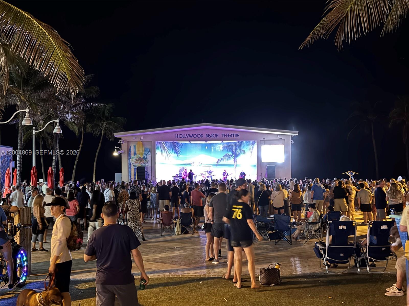 1029 Harrison Street Hollywood, FL 33019 - Photo 70 of 74 Hollywood Beach Bandstand at night
