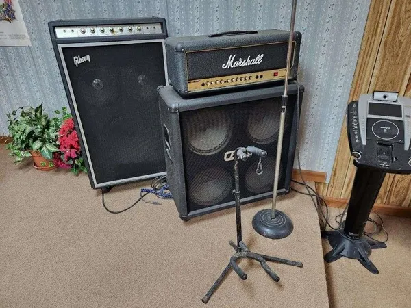 a view of a hallway with wooden shelves