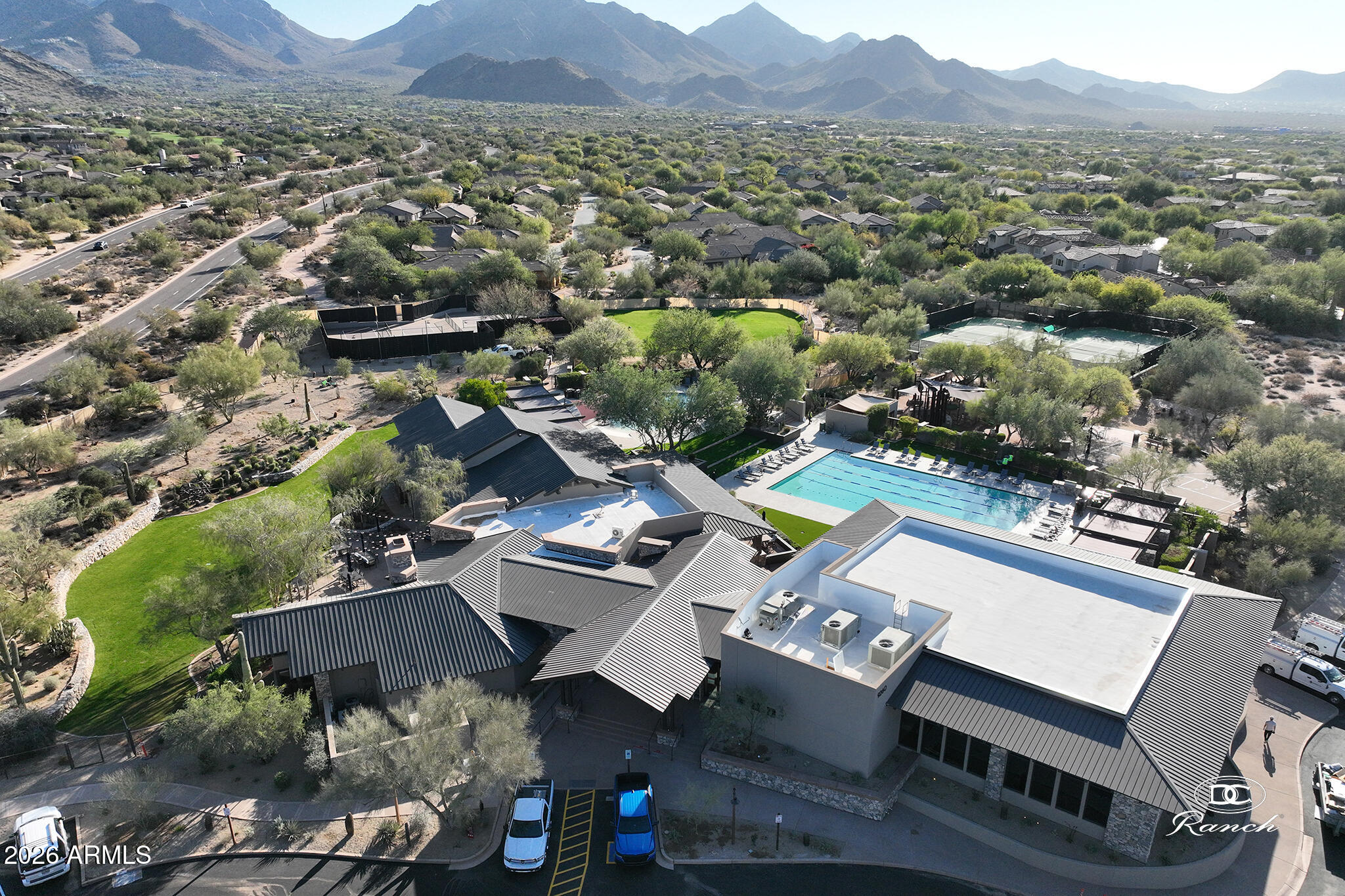 9572 East Mountain Spring Road Scottsdale, AZ 85255 - Photo 41 of 49 Desert Camp Community Center_Aerial-Fron