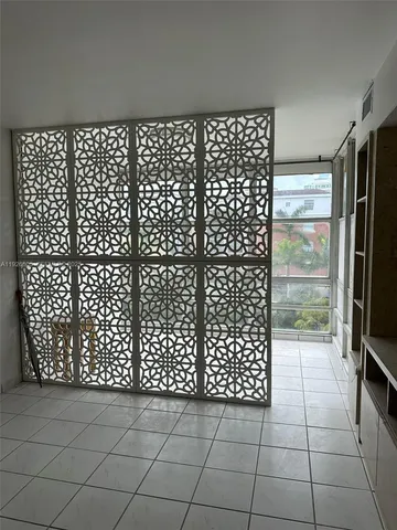 a view of a black gate