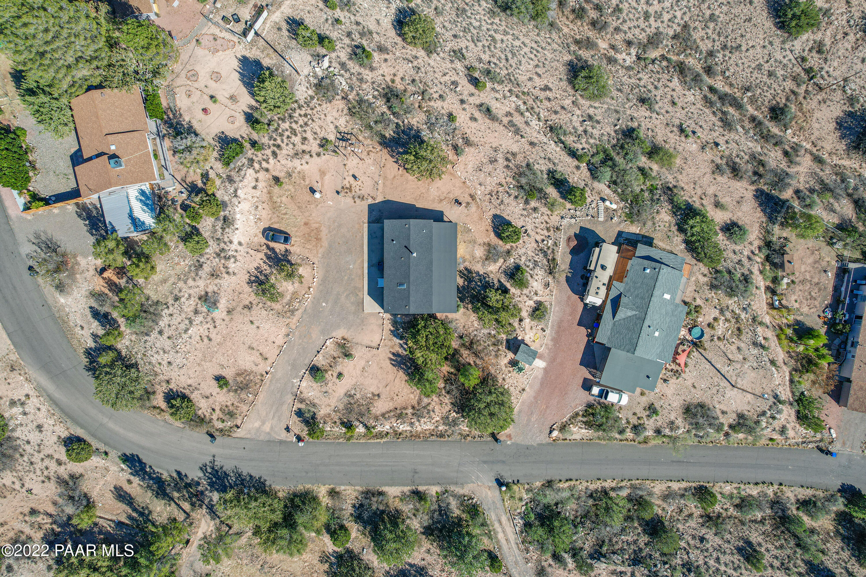4515 Quail Hollow Road Rimrock, AZ 86335 - Photo 33 of 33 an aerial view of a house with a yard