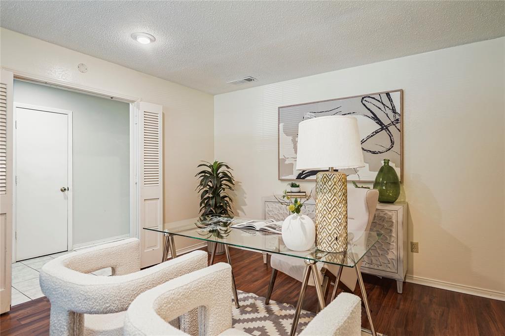 1203 Springbrook Circle DeSoto, TX 75115 - Photo 4 of 27 Office featuring a textured ceiling and wood finished floors