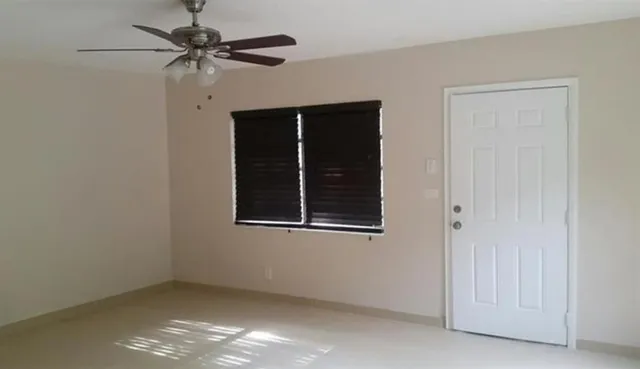 an empty room with a window