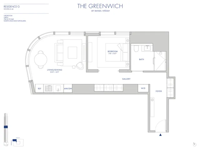 $1,855,000 | 125 Greenwich Street, Unit 63G | Financial District