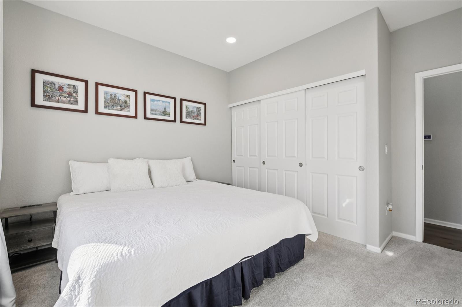 224 Whitehaven Circle Highlands Ranch, CO 80129 - Photo 12 of 34 a bedroom with a bed and painting on the wall