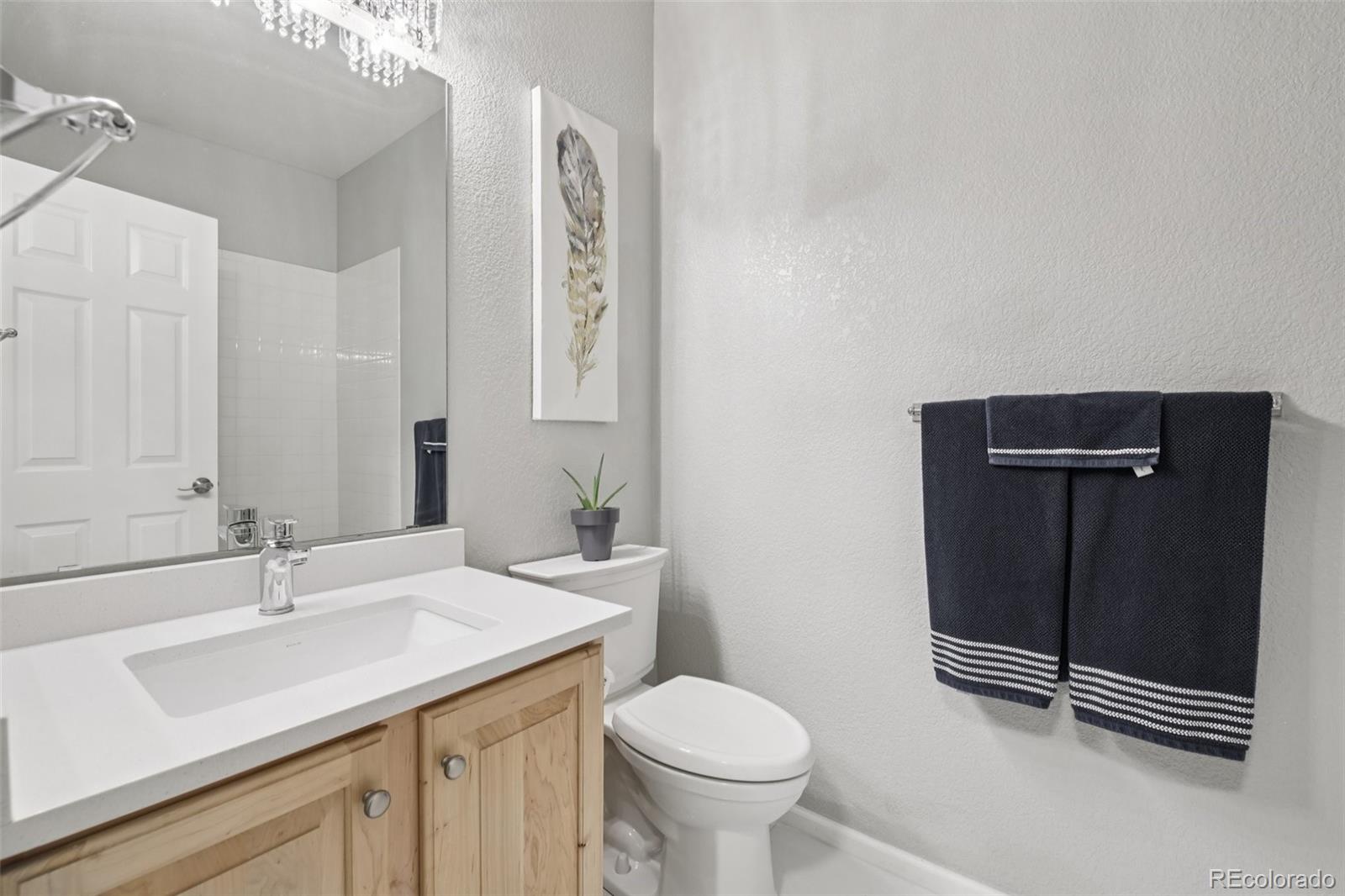 224 Whitehaven Circle Highlands Ranch, CO 80129 - Photo 23 of 34 a bathroom with a sink toilet and vanity