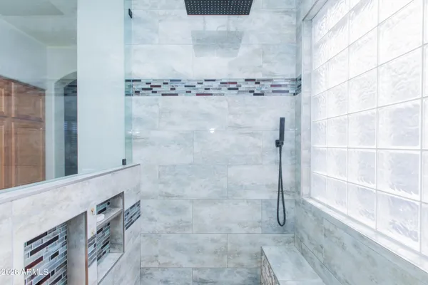 a bathroom with a shower