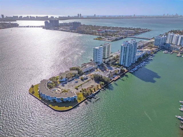 aerial view of a house with a garden