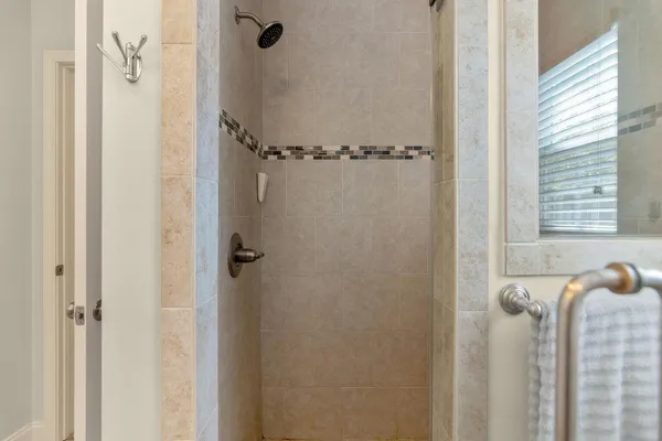 a bathroom with a shower