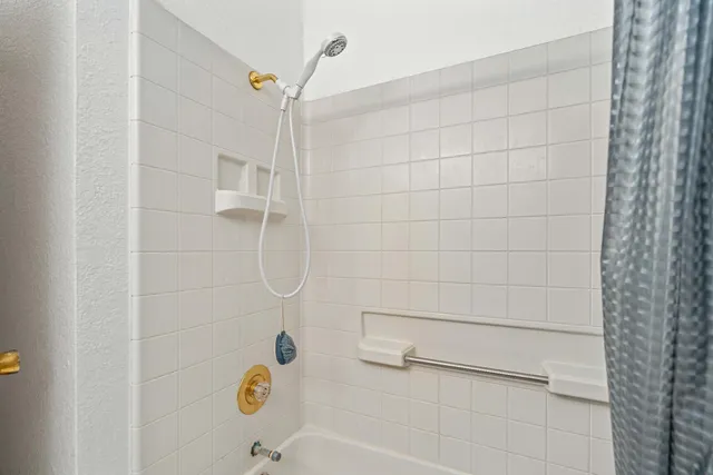 a bathroom with a shower
