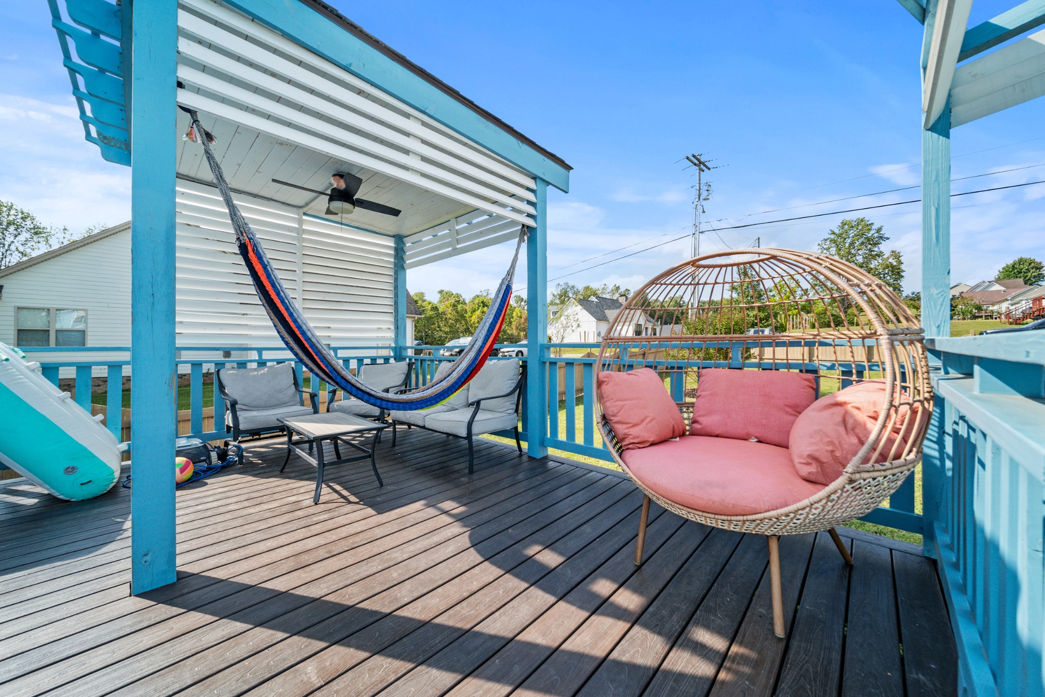 832 Blakemore Road Dickson, TN 37055 - Photo 33 of 42 a balcony with wooden floor table and chairs