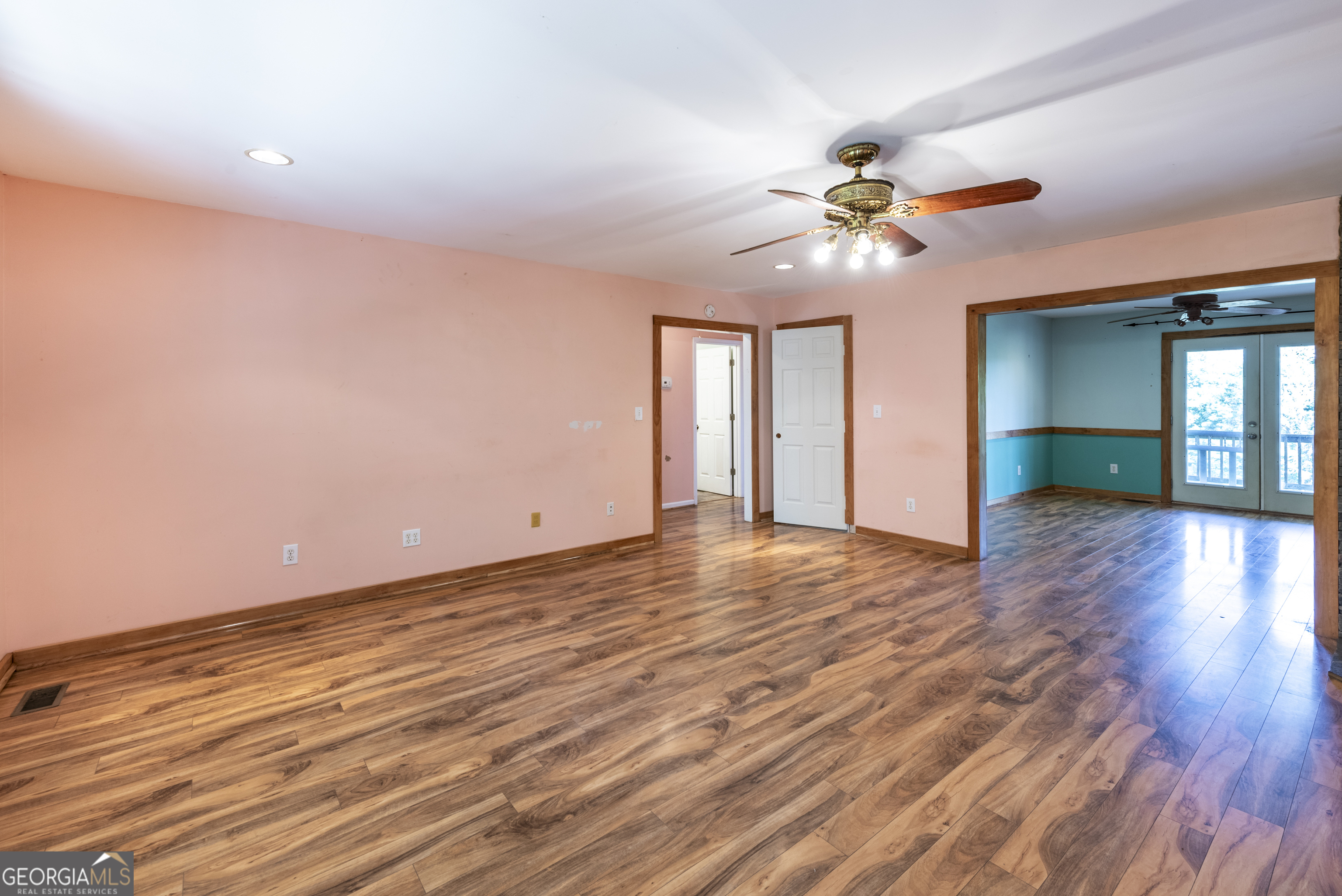 157 Edwards Road Fairmount, GA 30139 - Photo 17 of 72 a view of a room with wooden floor and a ceiling fan