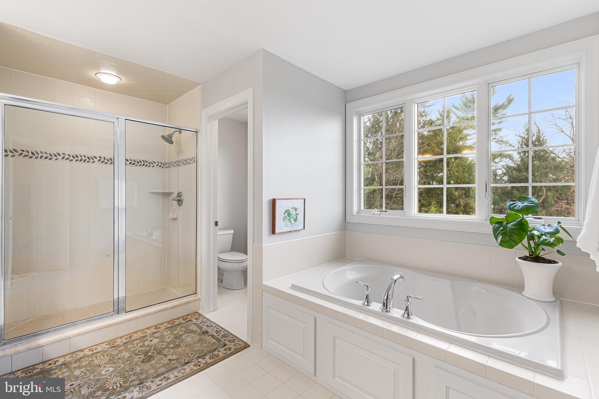 371 Trillium Lane Wayne, PA 19087 - Photo 28 of 43 a bathroom with a bathtub and a shower