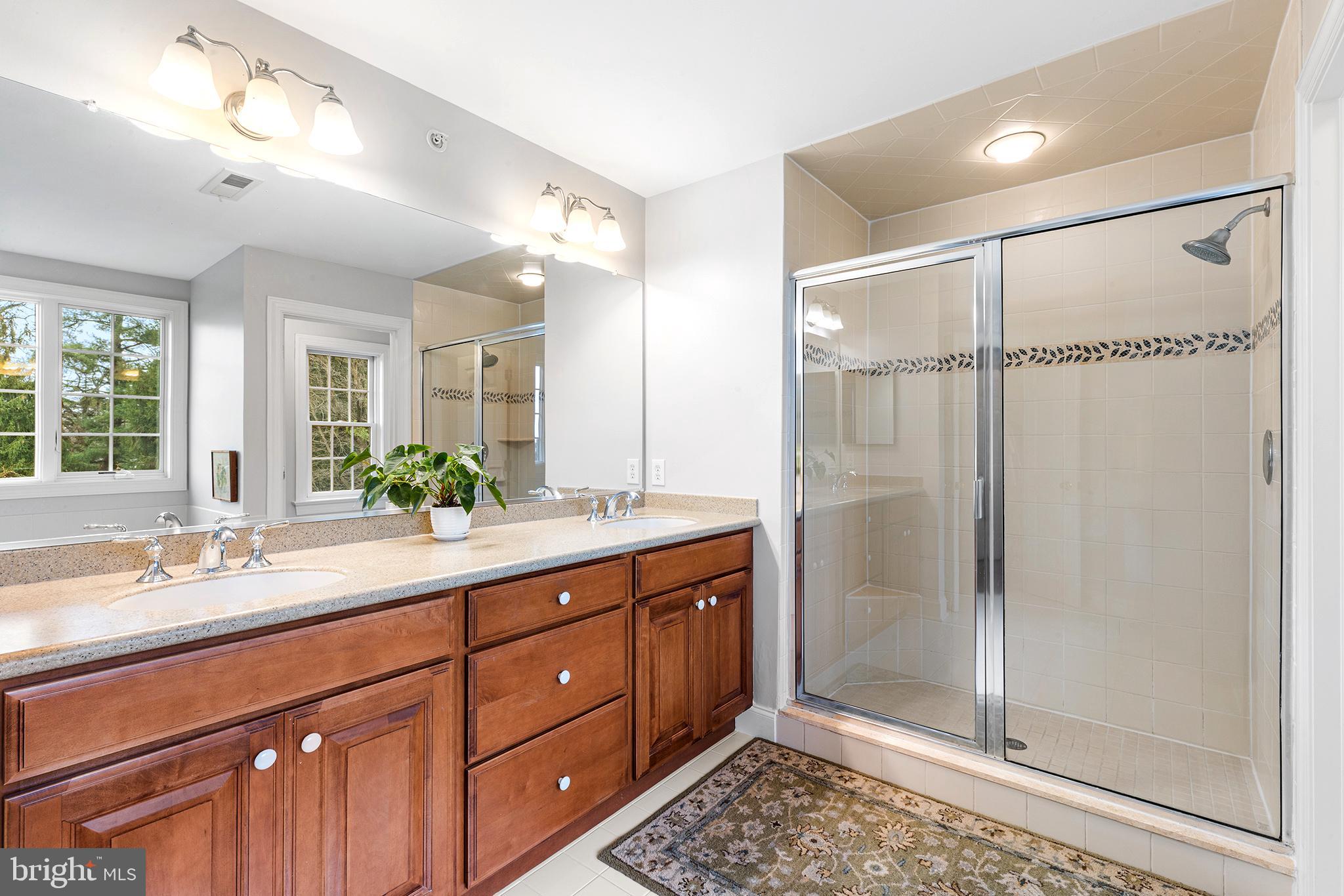 371 Trillium Lane Wayne, PA 19087 - Photo 29 of 43 a spacious bathroom with a shower sink and mirror