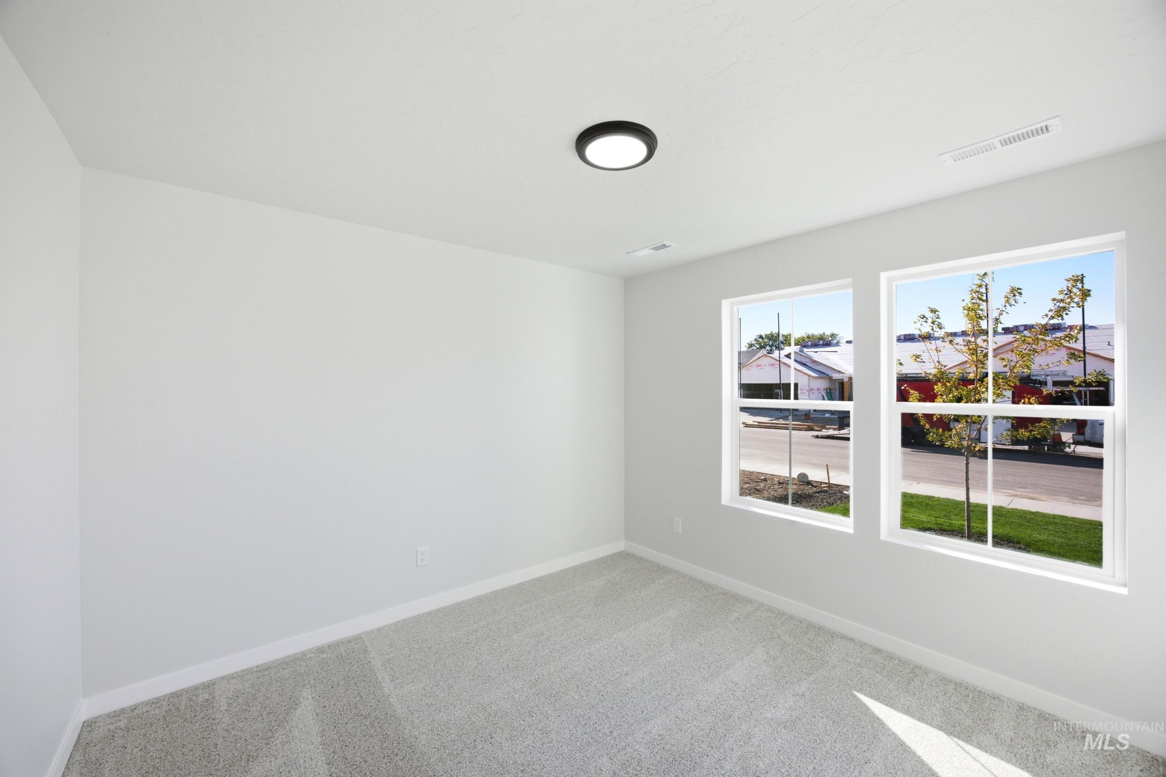 13298 Bank Street Caldwell, ID 83607 - Photo 19 of 23 Neutral wall color, two windows, ceiling-mounted light fixture, and carpeted flooring