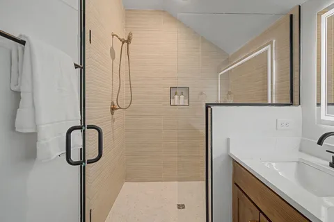 a view of wooden floor in a bathroom