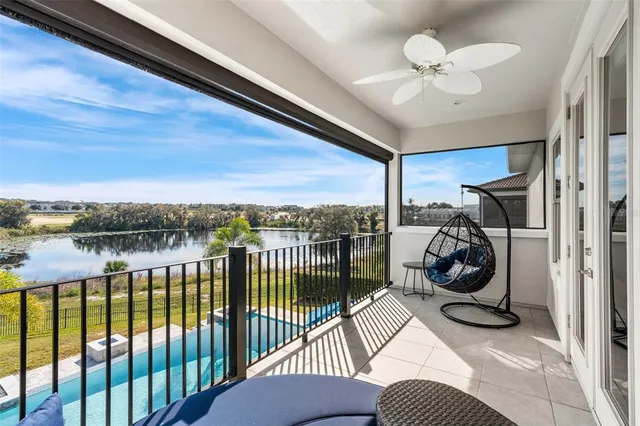 a view of a garden with a building in the background