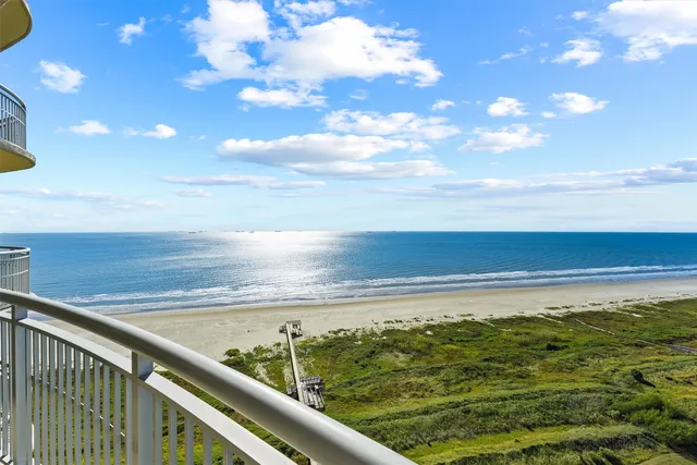 a view of an ocean from a balcony