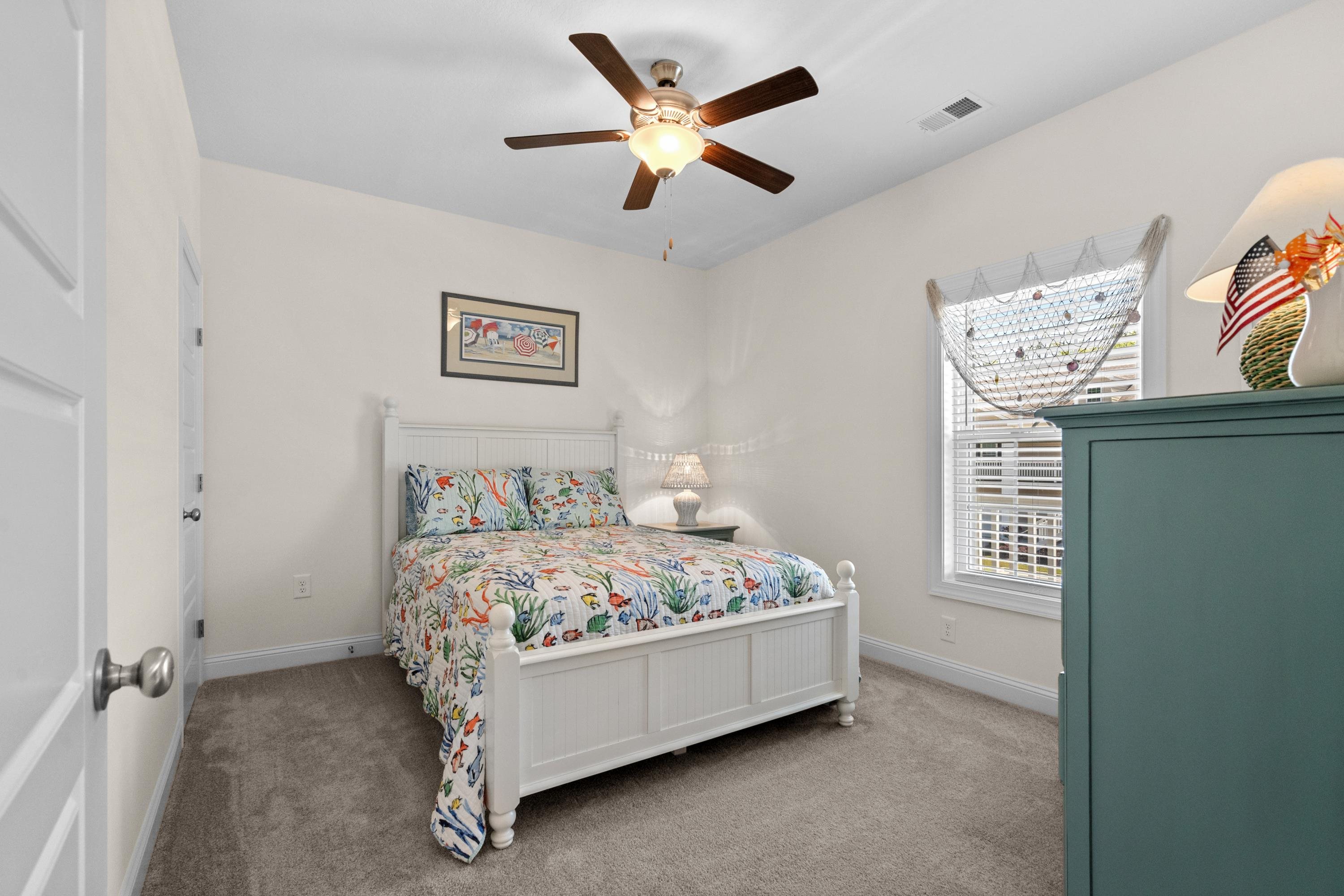 948 Jackline Place, Unit 201 Murrells Inlet, SC 29576 - Photo 26 of 37 Bedroom with carpet flooring and ceiling fan