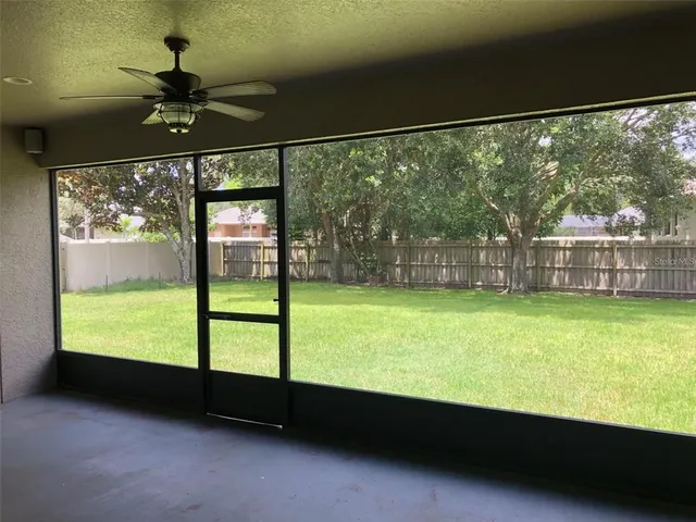 a room with a large window