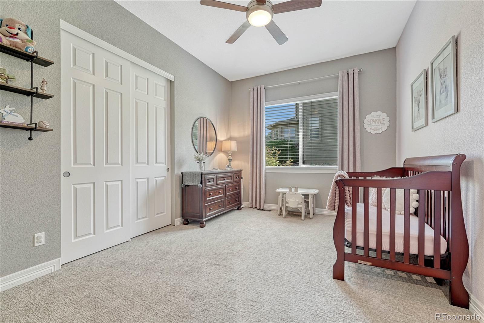 20125 East Shady Ridge Road Parker, CO 80134 - Photo 20 of 40 a living room with a bed furniture and a window