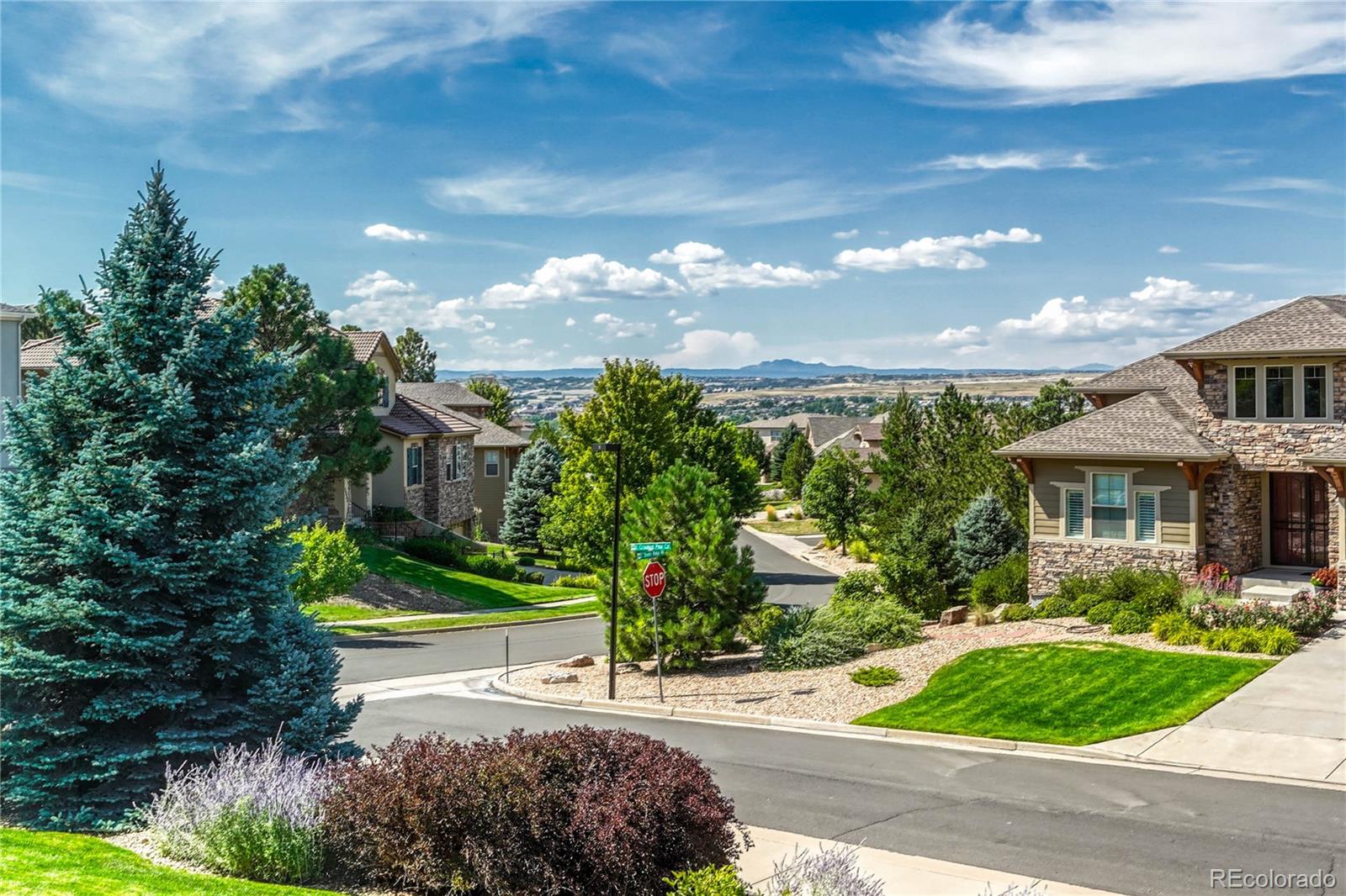 20125 East Shady Ridge Road Parker, CO 80134 - Photo 32 of 40 a view of a house with a garden and a yard