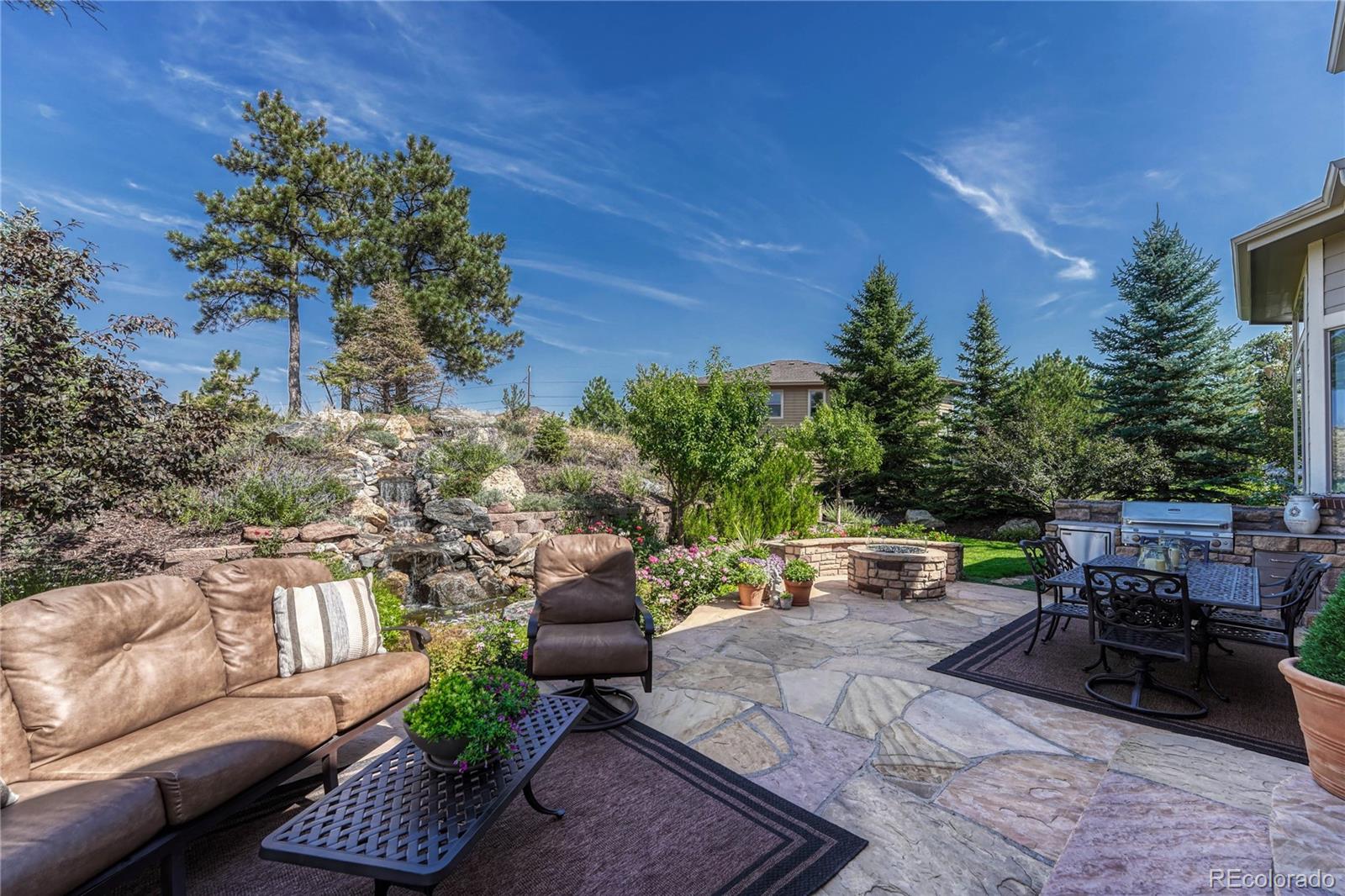 20125 East Shady Ridge Road Parker, CO 80134 - Photo 33 of 40 a view of a patio with couches table and chairs and potted plants
