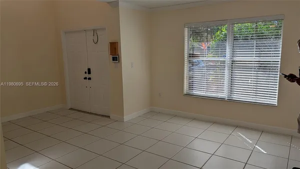 an empty room with a window