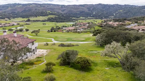 a view of a lush green hillside and houses