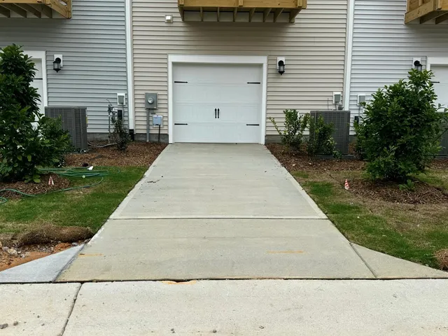 a view of a house with white door