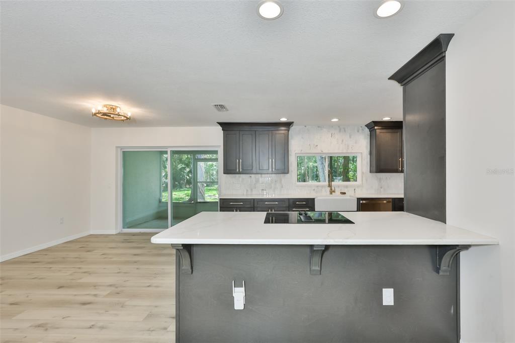 1578 Indian Bay Road Spring Hill, FL 34607 - Photo 15 of 51 a kitchen with a sink and a large mirror