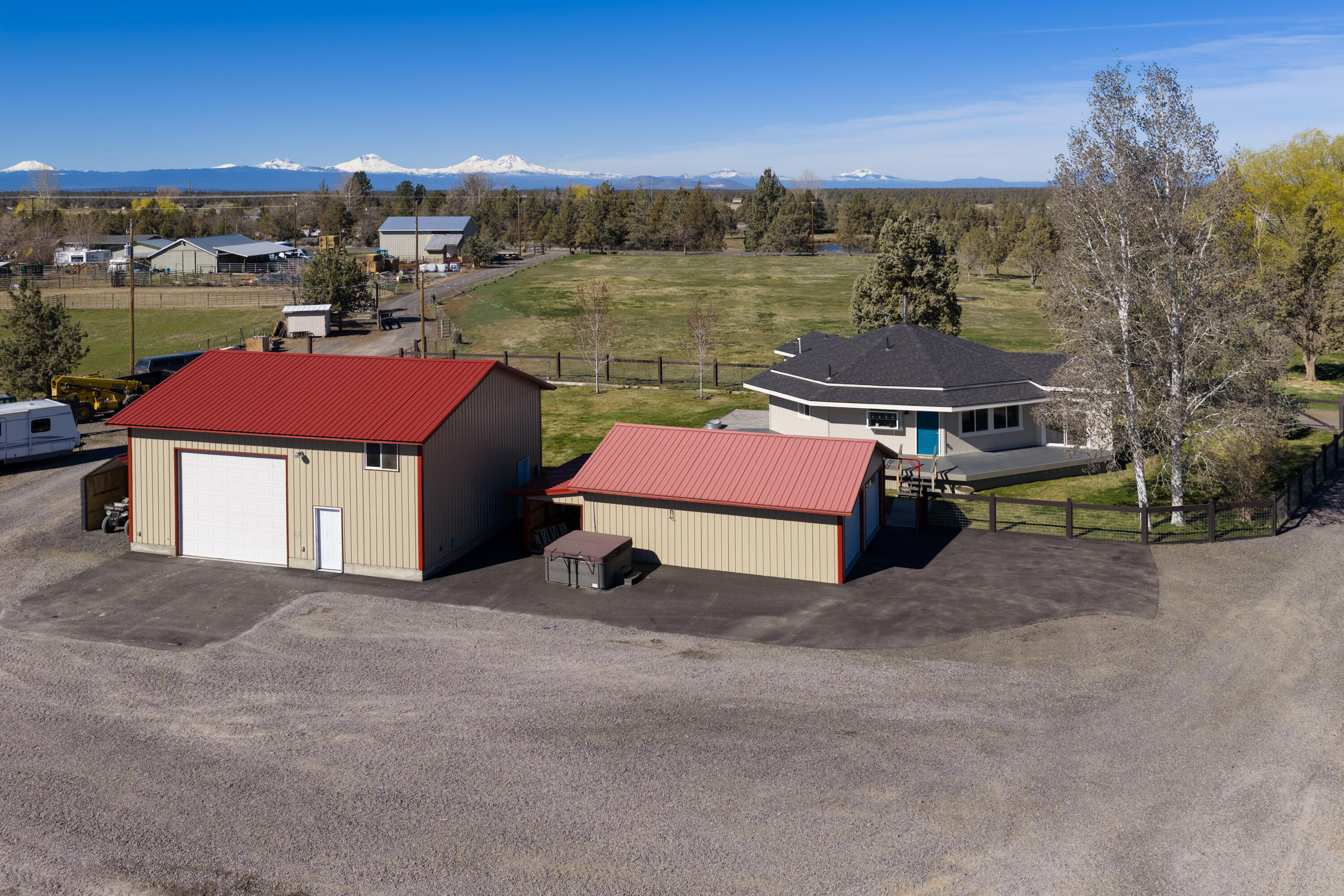 4074 Southwest Reif Road Powell Butte, OR 97753 - Photo 1 of 59 a view of a terrace with a lake view