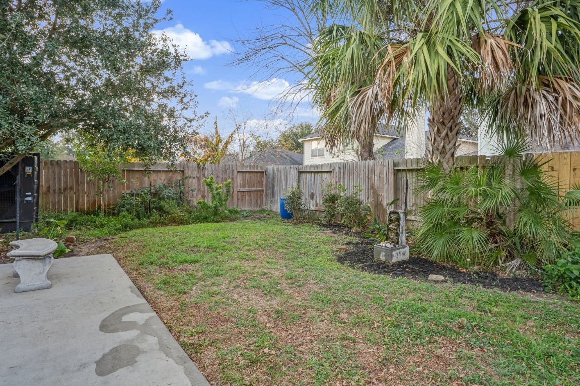 4614 Neches Trail Lane Spring, TX 77388 - Photo 29 of 29 a view of a backyard with plants and large trees