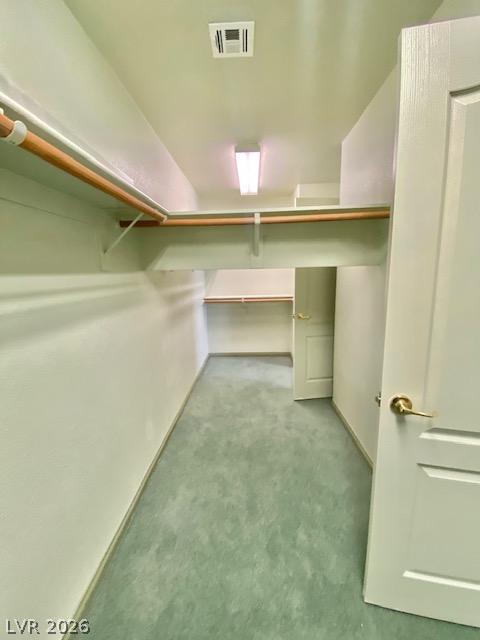 141 Rancho Maria Street Las Vegas, NV 89148 - Photo 19 of 30 A spacious walk-in closet includes built-in shelving, hanging rods, and carpet flooring.