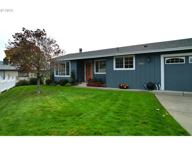 a backyard of a house with seating space