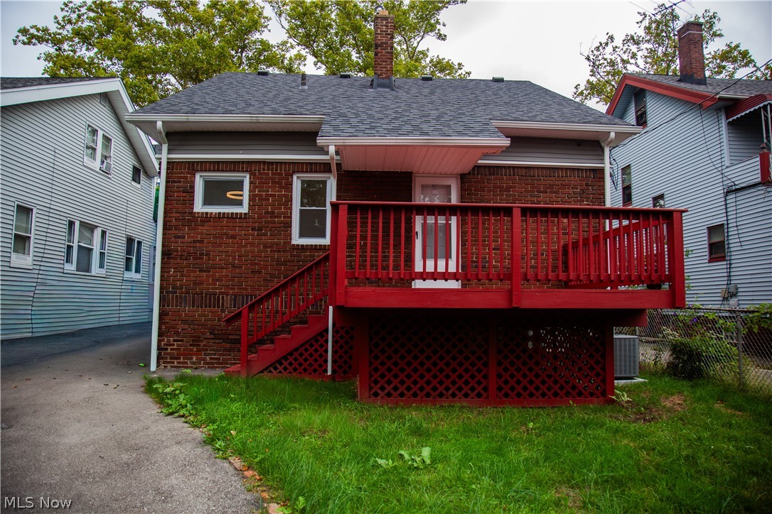 3554 Ludgate Road Shaker Heights, OH 44120 - Photo 5 of 50 Brick exterior with a red painted deck and lattice skirting