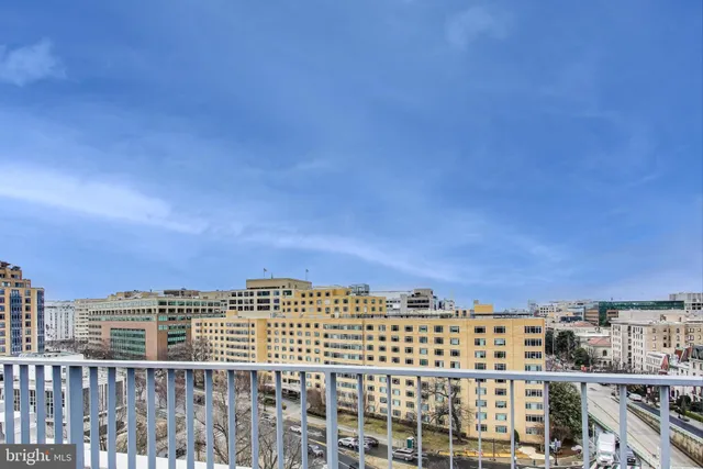 a view of a city with tall buildings