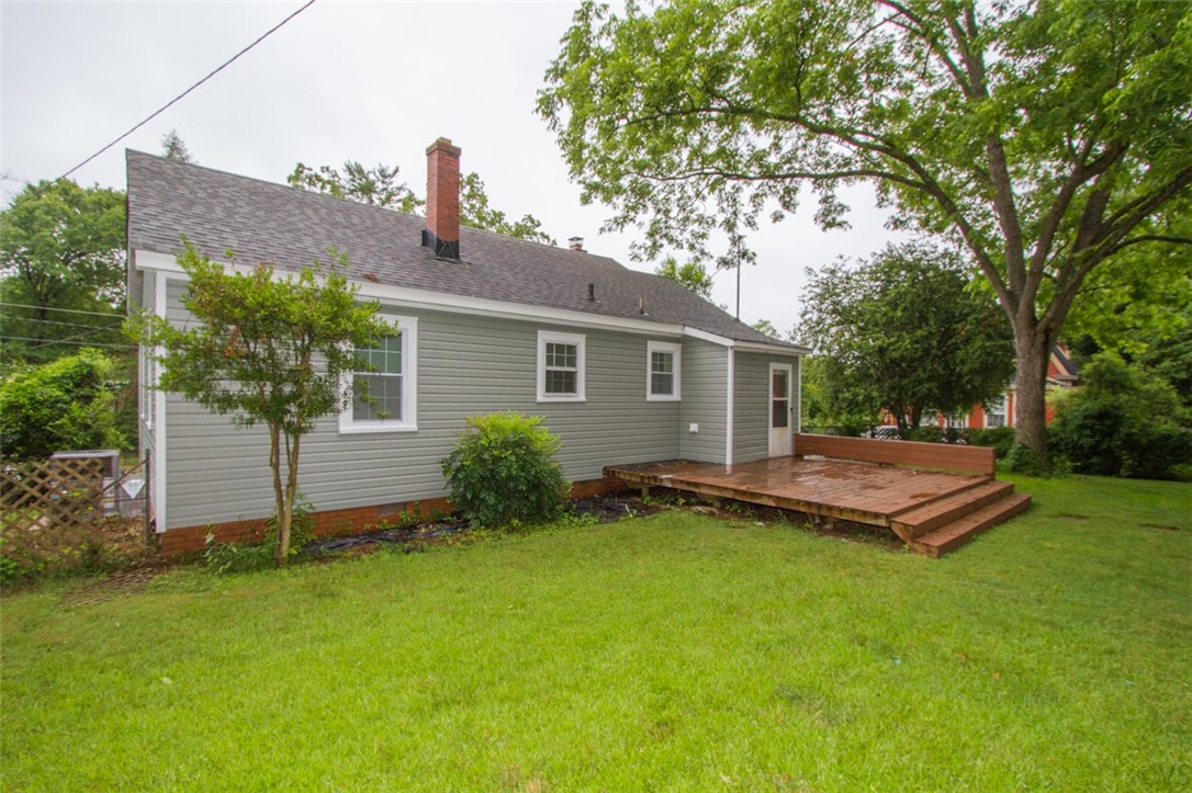 605 Marshall Avenue Anderson, SC 29621 - Photo 26 of 32 Back view of the large new deck with bench seating
