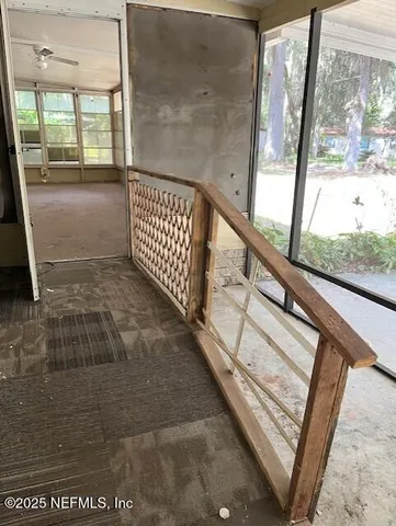 a view of a black gate