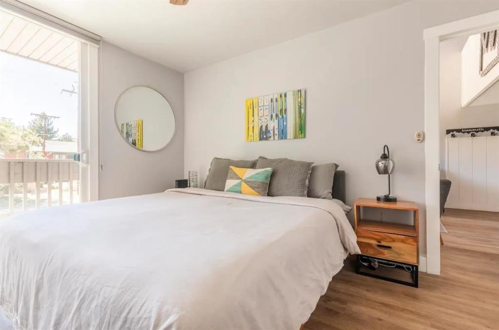 137 Laurel Mountain Road, Unit 418 Mammoth Lakes, CA 93546 - Photo 9 of 23 Bedroom featuring wood finished floors