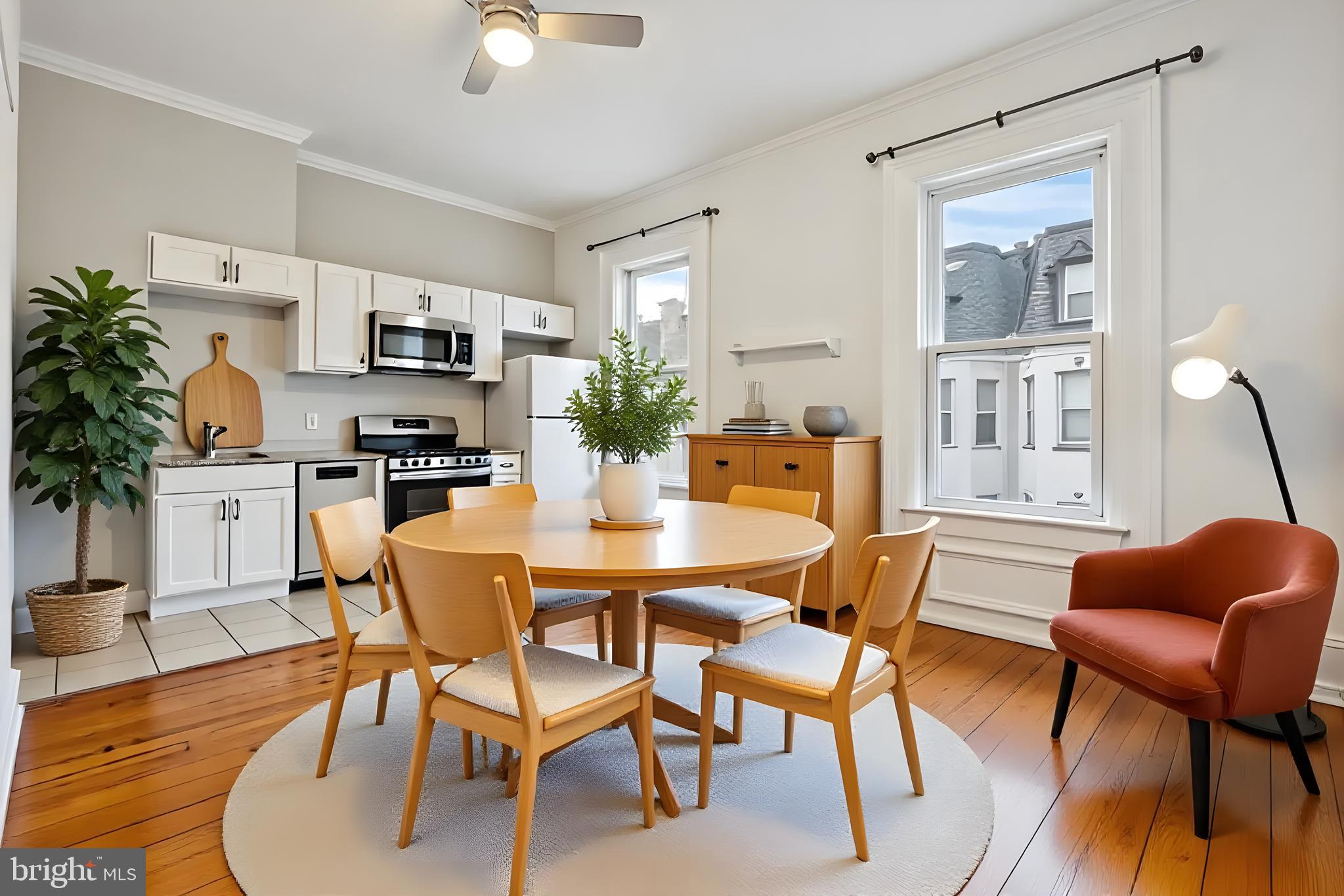 Virtual Staging of the Kitchen and Dining Area