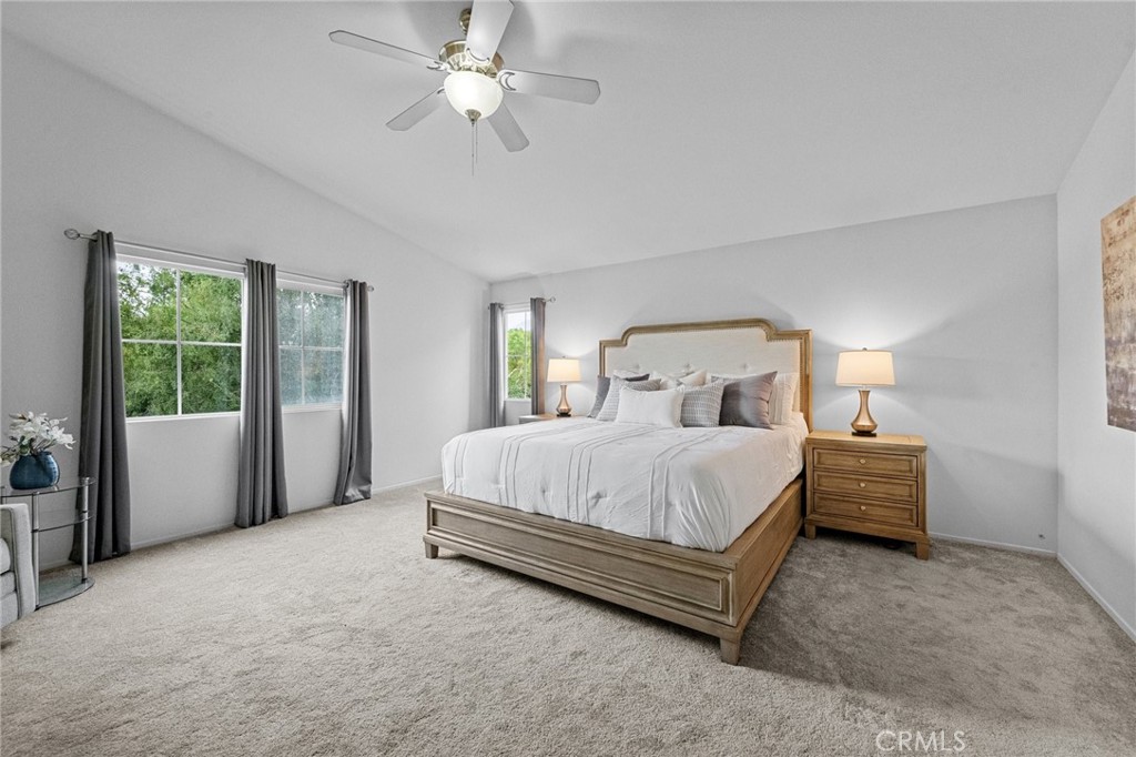 7220 Cumberland Place Rancho Cucamonga, CA 91739 - Photo 32 of 41 Spacious primary suite in the northwest corner, filled with natural light and plush carpet.