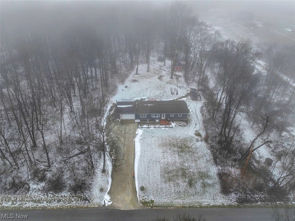 2274 Coon Road Akron, OH 44321 - Photo 43 of 44 *FOGGY/SNOW SKY VIEW OF TREE LINED PROPERTY FOR PRIVACY! ~
